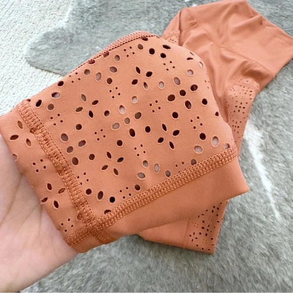Aerie 7/8 Laser Cut Rust Leggings - Picture 11 of 15